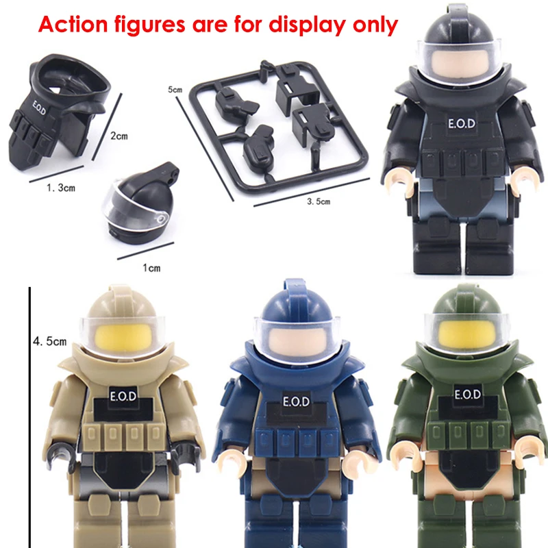 

Bricks SWAT Team Police Figure Accessories Helmet Armor Equipment Weapons Pack Protective Suit Creative MOC Building Blocks Toys