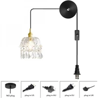 brass glass chandelier with plug crystal glass chandelier suitable for kitchen island dining room bedroom dining room