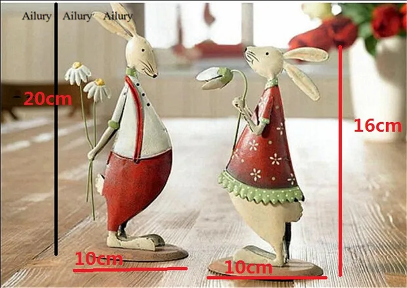 

2pcs,High-20cm,Metal Fashion Rabbit/chicken Home Decoration.Birthday Gift Married,Baby Room Desktop Ornaments