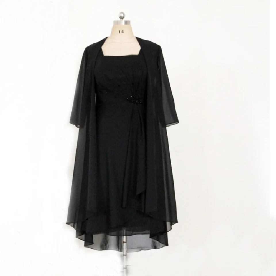Cheap Plue Size Mother of the Groom Dresses with Jacket Simple Chiffon Wedding Party Custom Made Vestidos Madre Novia | Свадьбы и