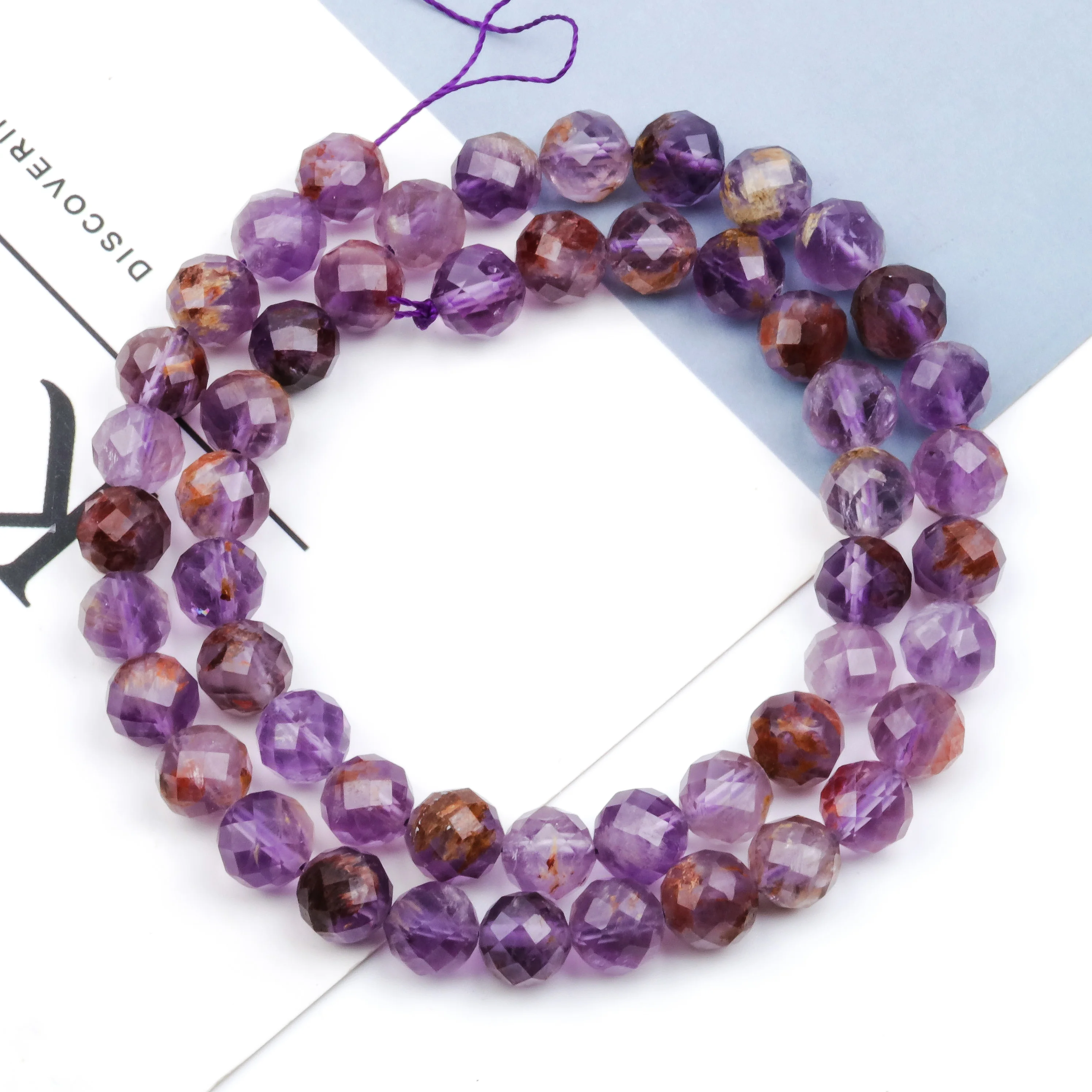 

Purple Ghost Faceted Polygonal Round Beads For Jewelry Making Strand 15" DIY Bracelet Necklace Jewelry Beads Wholesale