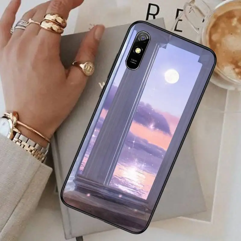 

Moon starry sky sun creative illustration Phone Case For Xiaomi Redmi note 4 4X 8T 9 9s 10 K20 K30 cc9 9t pro lite max