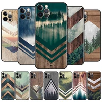 case for apple iphone 13 11 pro max 12 mini xr 7 8 plus se 2020 x xs 6 6s 5 5s soft silicone cover forest geometry wood nature