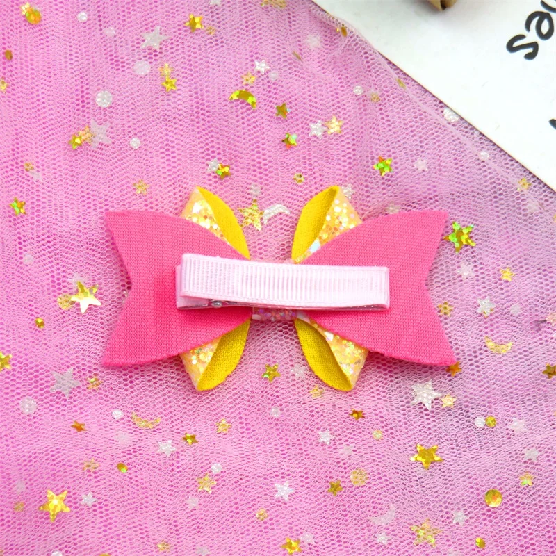 1 шт. милая заколка для девочек с блестками два цвета бант волос Детский галстук