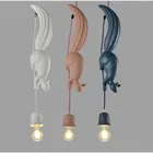 Светодиодные подвесные светильники в скандинавском стиле из смолы в виде белки, современные промышленные подвесные светильники в виде животных для детской комнаты, кухни, лофт, декоративные светильники E27