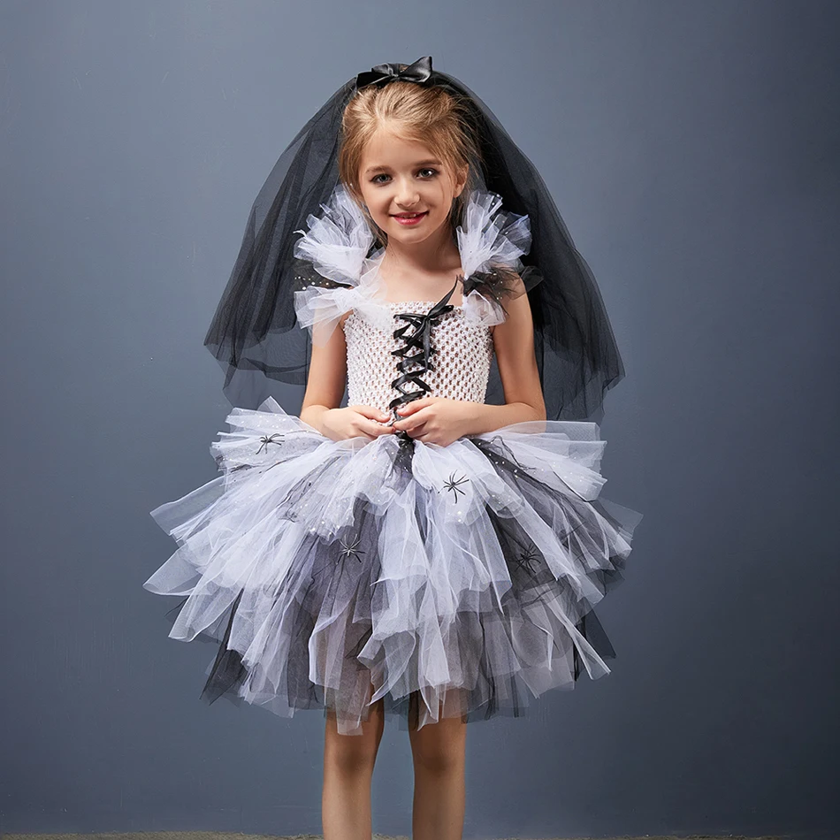 Костюм невесты-зомби на Хэллоуин страшные костюмы для девочек детский косплей