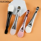 ELECOOL 1 шт. Кисть для макияжа с металлической ручкой для жидкой фотомаски, портативная кисть для контуринга, силиконовое волокно, шерсть, косметика
