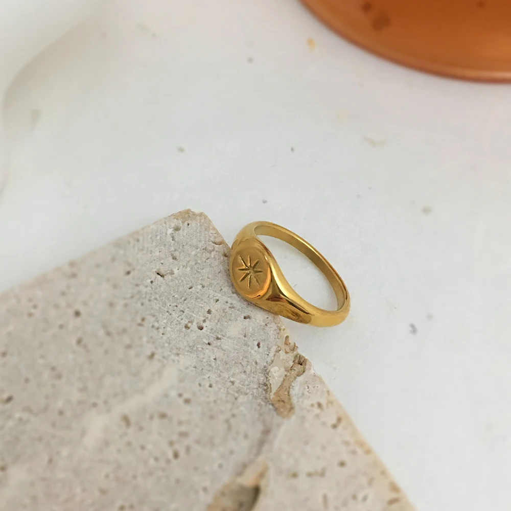 Monlansher модное Северная Звезда титановое стальное кольцо геометрические