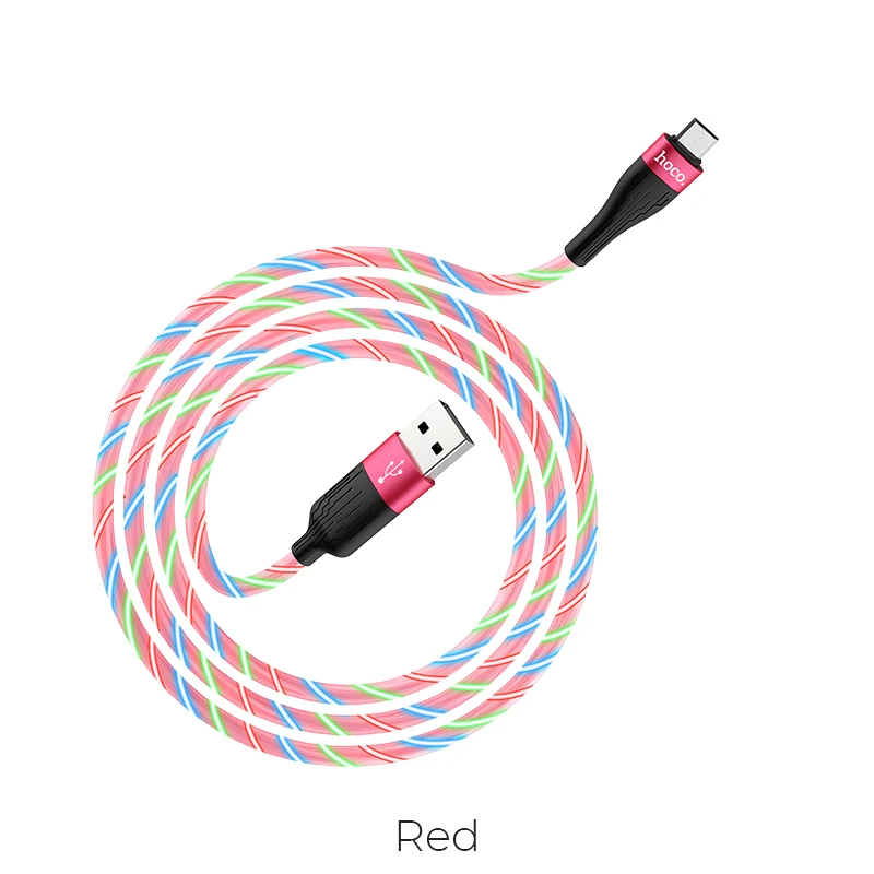 Red НОСО 2.4A цинковый сплав 90 градусов Micro USB кабель для Samsung Xiaomi Huawei быстрая зарядка Зарядка и Передача Данных Провод для Android телефонов Микро ЮСБ для Самсунга Сяоми Андроид кабель Хоко - Цвет: Red