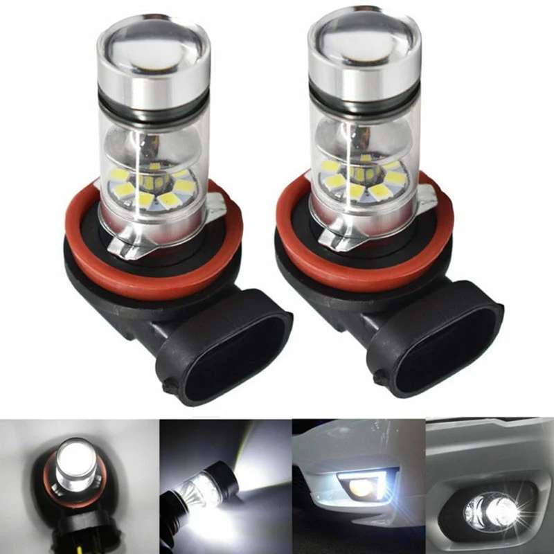 

Brand New 2x 100W Fog Lamp 6000K Automobile Driving / Fog Lamp Daily Running Lamp Highlight Model White Light H8 H9 H11 H16