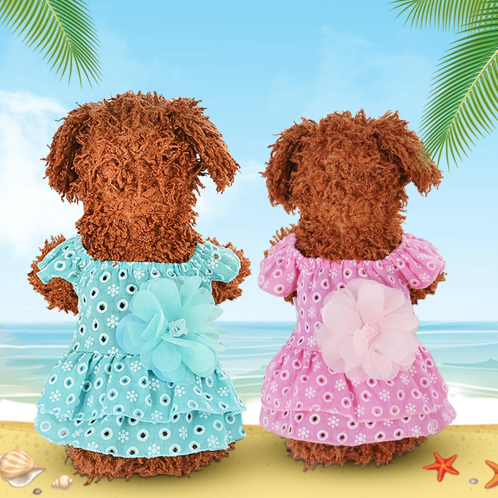 PAPASGIX/Новое дышащее платье для собак хлопковое кружевное принцессы с цветочным