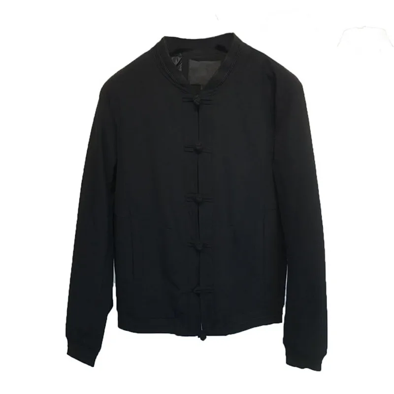 

Chinese Style Vintage Mens Casual Fashion Short Slim Single Breasted Jackets Pockets O-Neck Ethnic Clothing Large Size Coat
