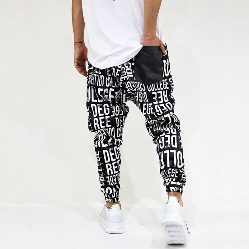 

Модные индивидуальные свободные мужские брюки в стиле хип-хоп с принтом, мужские эластичные спортивные повседневные брюки, брюки для мужчи...