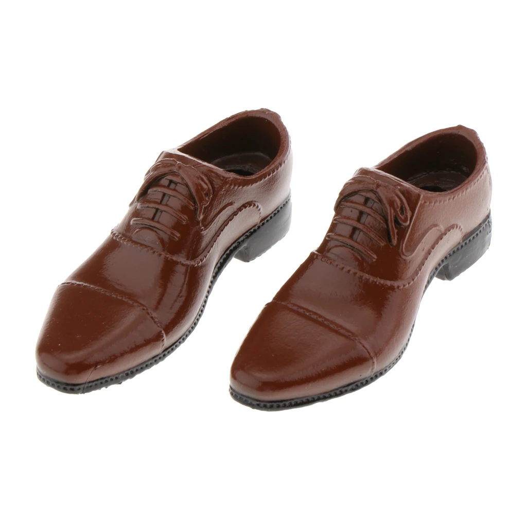 

1:6 Men's PU Leather Shoes Brown for 12'' Male Action Figures DIY Accessories