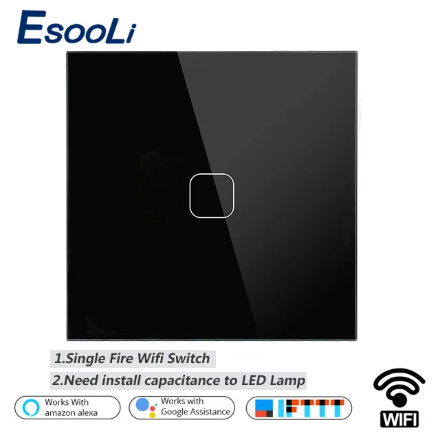Умный сенсорный светильник ключатель Esooli с поддержкой Wi-Fi ЕС/Великобритания |