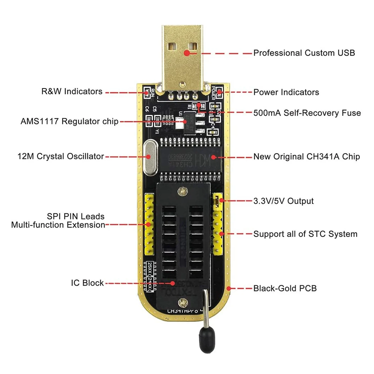 USB программатор CH341A EEPROM программируемая логическая схема с зажимом SOP8 подходит
