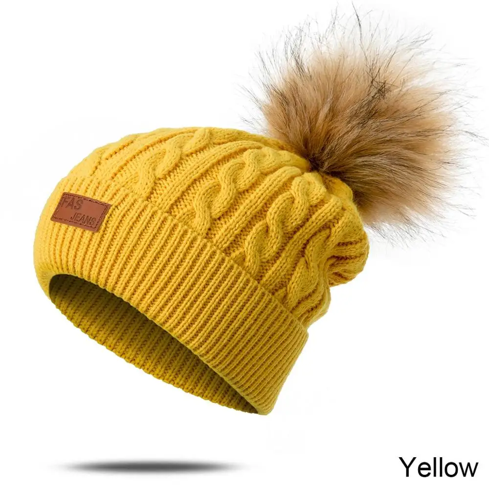 yellow Зимняя женская шапка для женщин, вязаная женская шапка, зимние шапки для девушек, женская шапка, шапка s шапка, женская шапка - Цвет: yellow