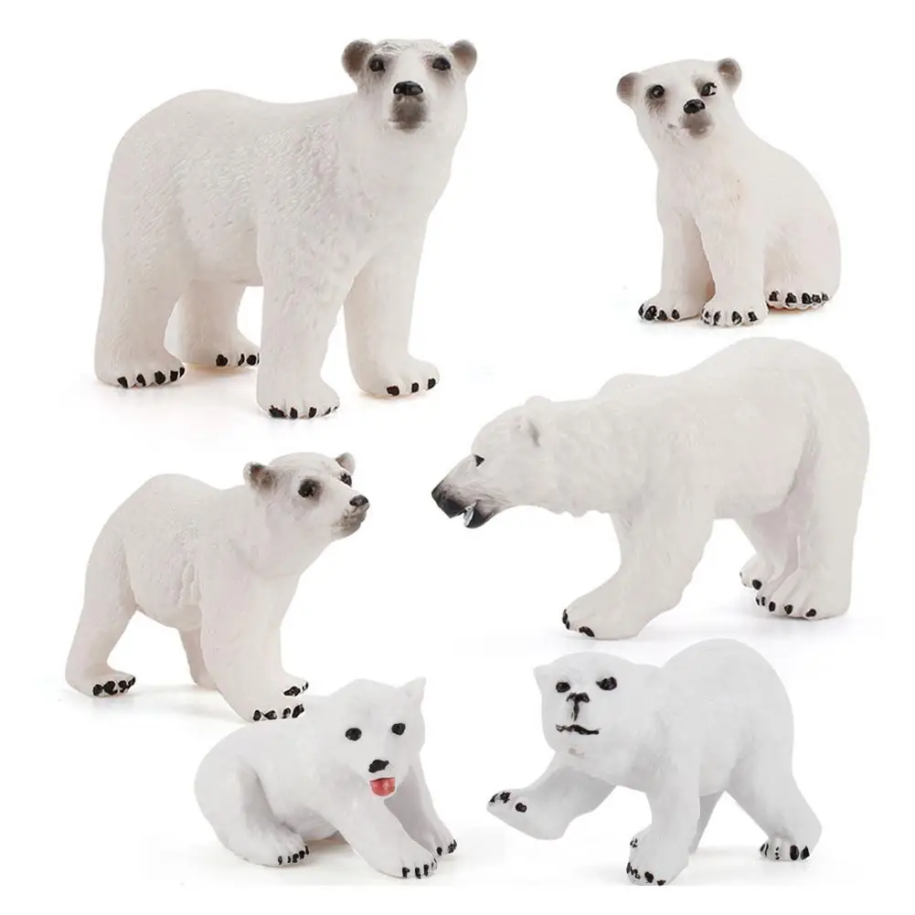 

Animal Figures Arctic Animals Toys Educaitional Toys For Kids Movable Doll 6 Pcs Polar Bear Toys Simulation Miniature Toys