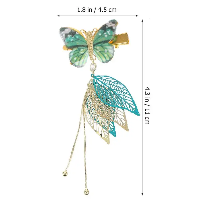 

1 Pair Classic Chinese Style Bobby Pin Butterflies Tassel Barrettes Hair Clips