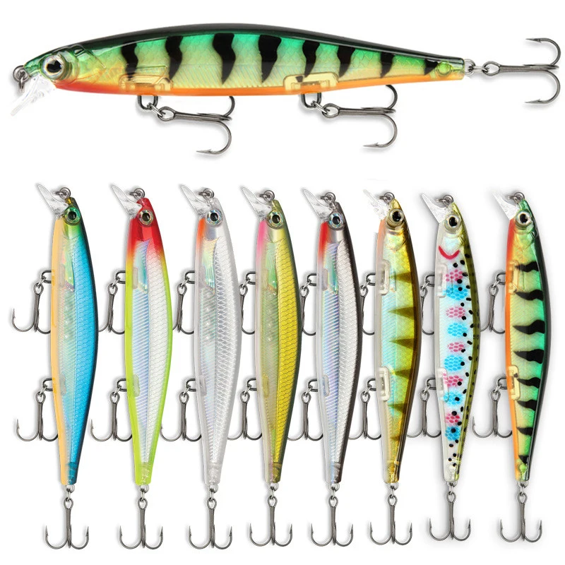 

6 colors select Minnow Fishing Lure 110mm 13g Floating Long Casting Pike 3 hooks Large Trout Pike River Lake Hard Baits Jerkbait