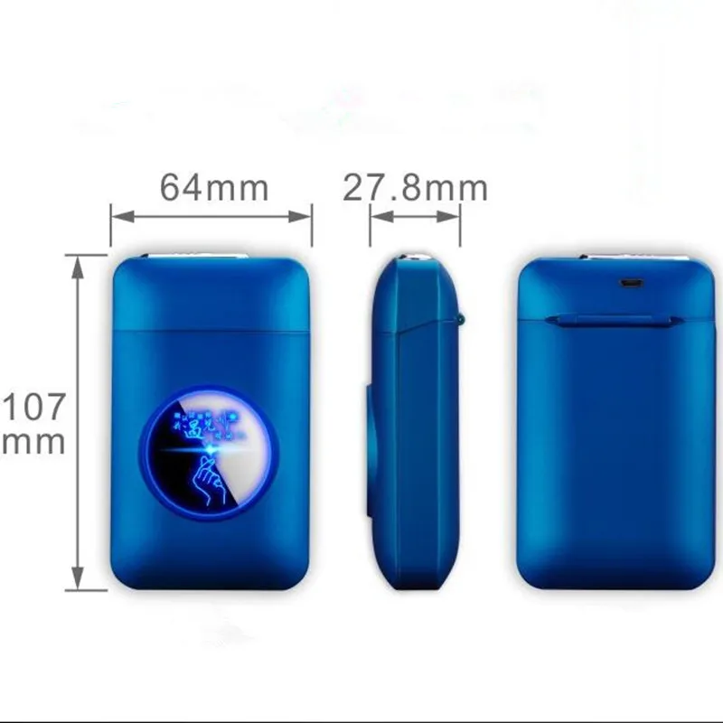 Новый USB перезарядка зажигалка и чехол для сигарет креативный Графический