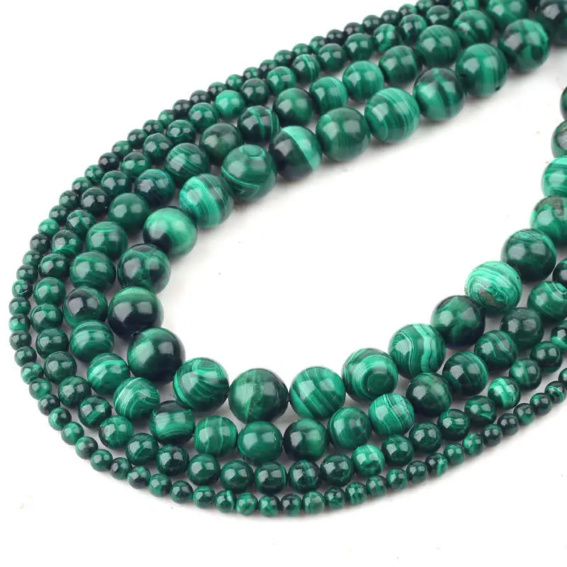 Высококачественные 100% натуральные оригинальные бусины AAA + зеленого малахита