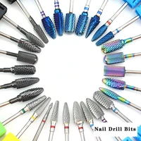 electric tungsten carbide nail drill bits milling cutters for removeing gel varnish cuticle clean manicure machine accessories