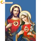 CHENISTORY святая леди с Иисусом, фигурка для взрослых, картина с маслом, сделай сам, окрашенная вручную
