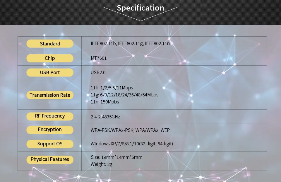 USB беспроводной Wi-Fi нано адаптер 150 Мбит/с Wi-Fi сеть LAN Карта 802.11b/g/n приемник мини-адаптер для рабочего стола