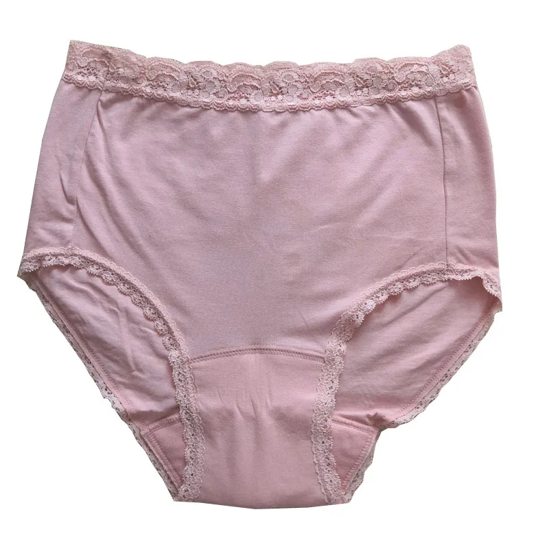 Ropa interior de encaje lavable y reutilizable para mujer, bragas suaves, no mojadas-0