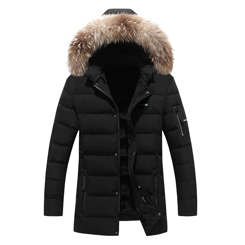 Мужская Флисовая парка с капюшоном теплая зимняя ветровка подкладкой на флисе