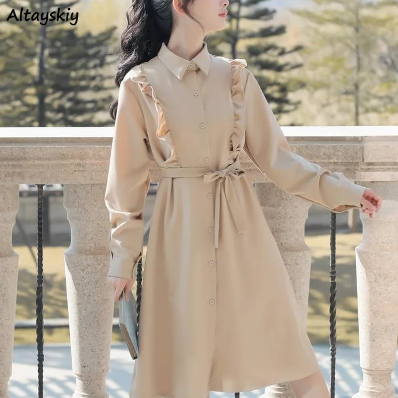 

Oversize Dress Women Edible Tree Fungus New Spring Student Leisure Feminine Simple High Quality Korean Style Comfortable Cozy