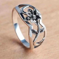 vintage women ring alloy flowers rings hollow bridal wedding engagement rings for women christmas gift lady jewelry