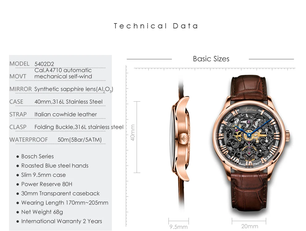 AGELOCER Reloj швейцарские черные мужские часы-скелетоны кожаные спортивные часы запас хода 80H часы наручные часы Relogio Masculino