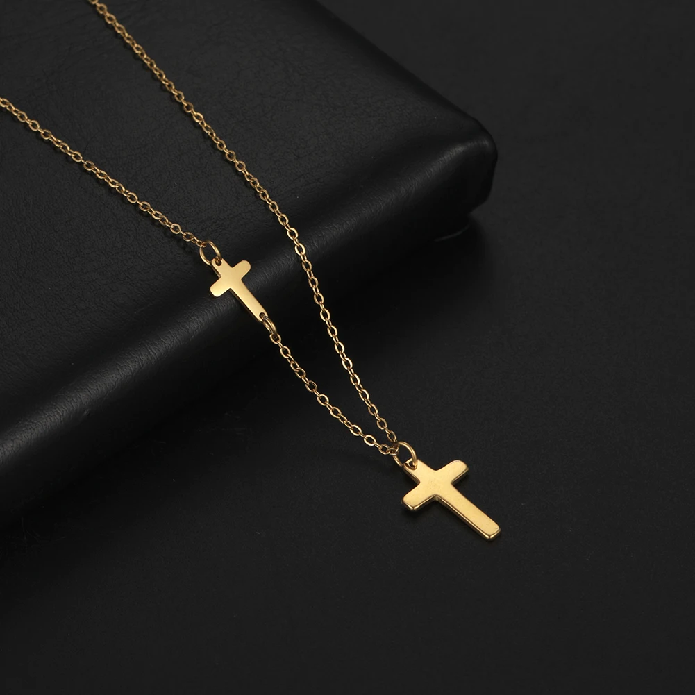 

My shape Dainty Sideways Cross Religious Cute Choker Necklaces Stainless Steel Infinity Endless Charms Necklace Shiny Jewellery