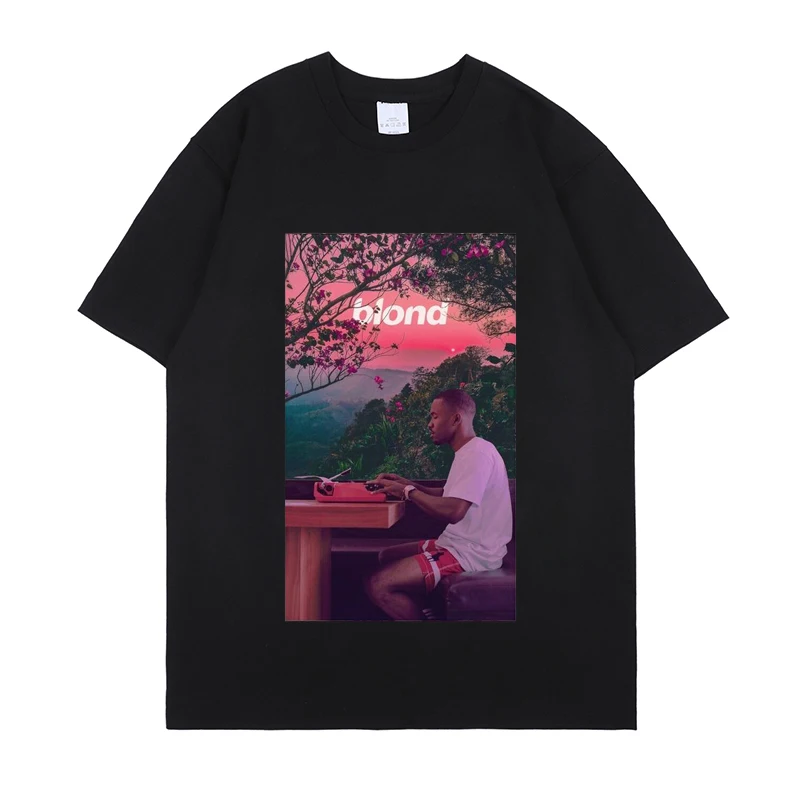 

Fashion Rapper Frank Blond Print T Shirt Harajuku T Shirts Casual Cotton Short Sleeve Short New Summer Hip Hop T Shirt Men