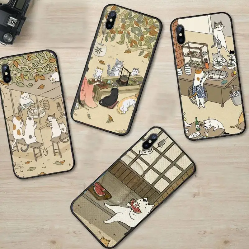 Кошек и в дереве милый чехол для телефона с рисунками из мультиков iPhone 11 12 mini pro XS
