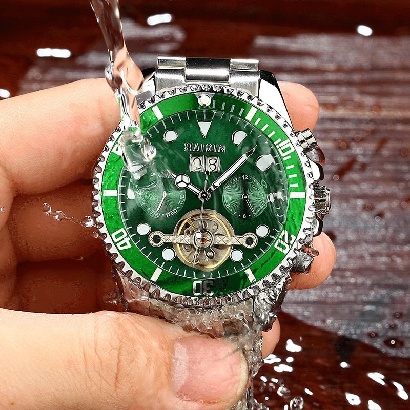 Бренд HAIQIN мужские часы водонепроницаемые автоматические механические Модные с