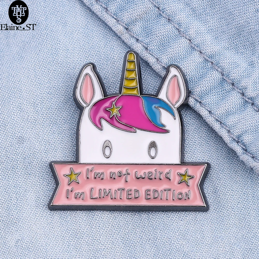 Эмалированная брошь на лацкан с радужной лошадкой единорогом милое мультяшное