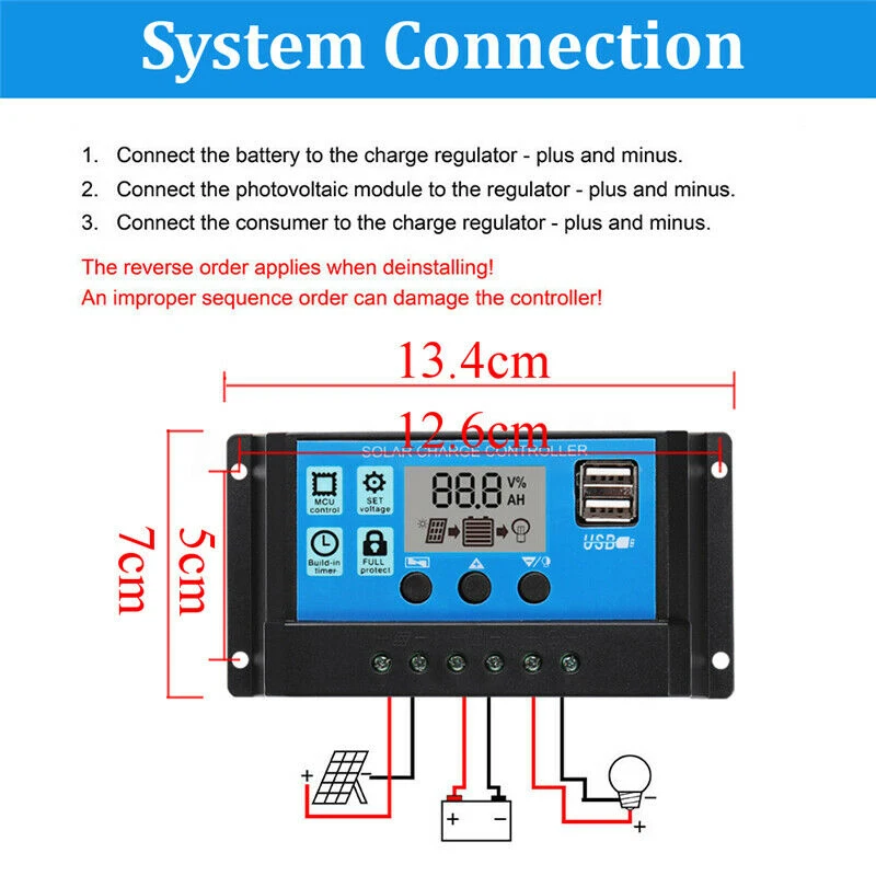 Murah 100W 18V Dual USB Solar Panel Charger + 30 PWM Solar Controller Untuk Perahu Mobil Home Camping Hiking 30A
