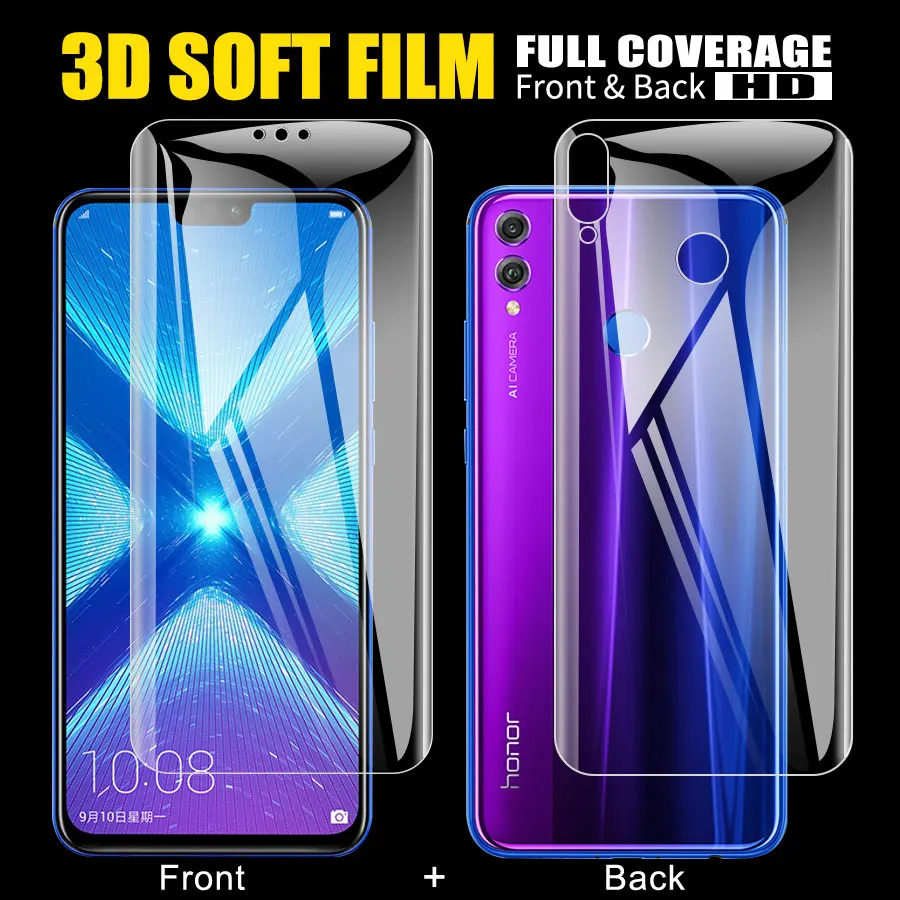 KLOVRRD 2 шт передняя + задняя 3D полная крышка экрана протектор для Huawei Honor 20 20S 10 9 Lite