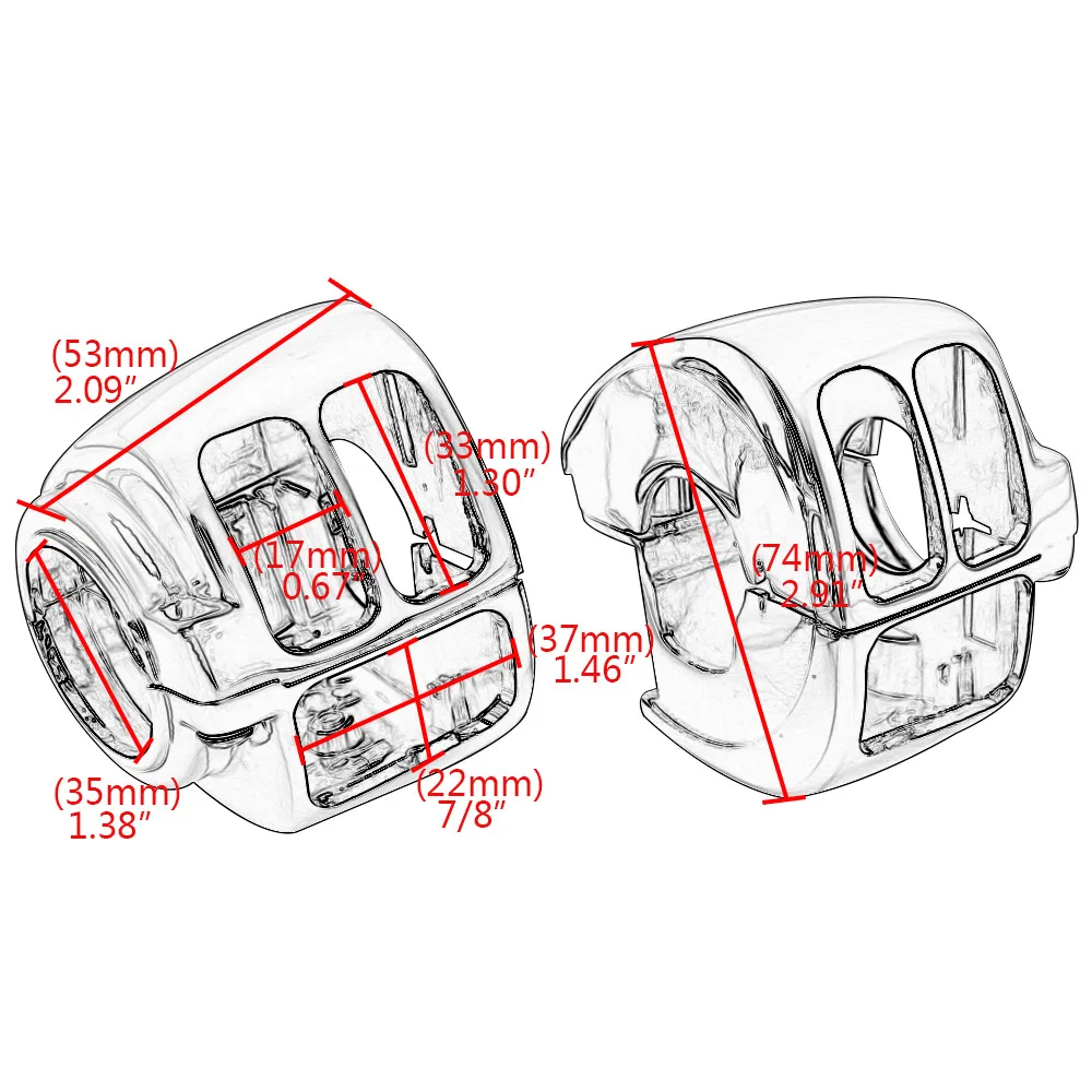 Motorcycle Aluminum Switch Housings Cover (Left & Right) For Harley Dyna Sportster 883 1200 Softail Touring Road King images - 6