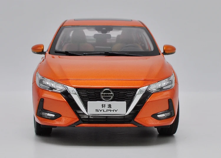 1:18 литье под давлением модель для Nissan Sylphy оранжевый седан Игрушечная машина из сплава миниатюрная коллекция подарки Sentra