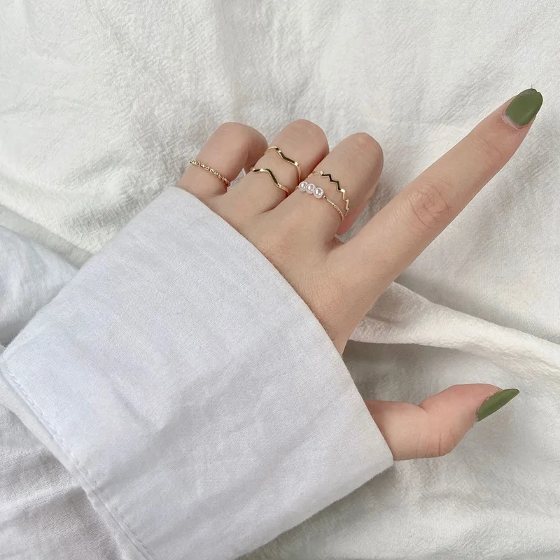 

Minimalism Gold Color Round Geometric Finger Rings Set for Women 2021 Classic Circle Open Ring Joint Ring Female Jewelry