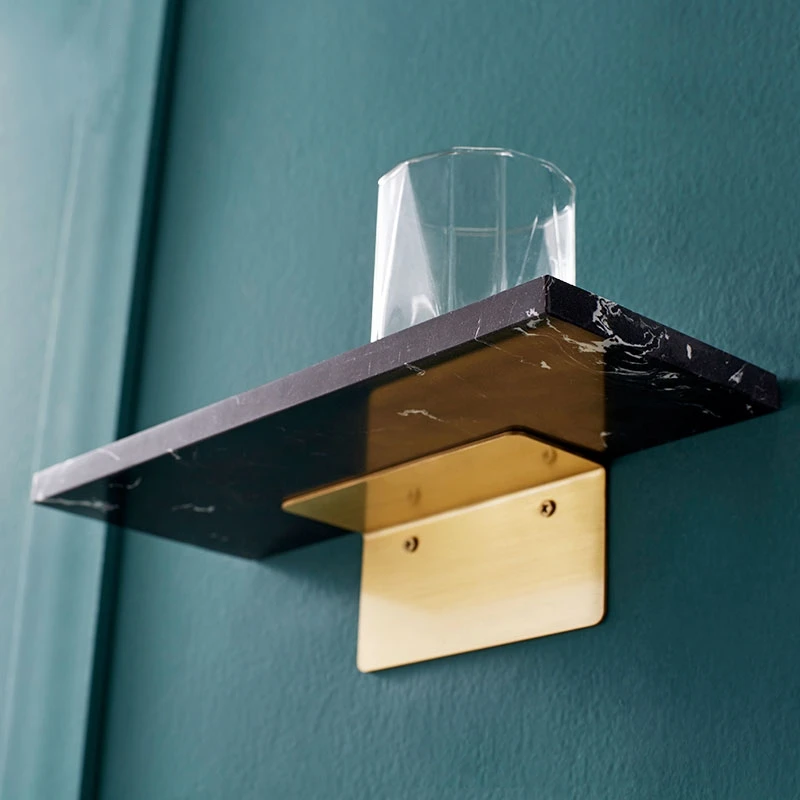 Мраморная настенная полка из латуни Скандинавская для гостиной аксессуары