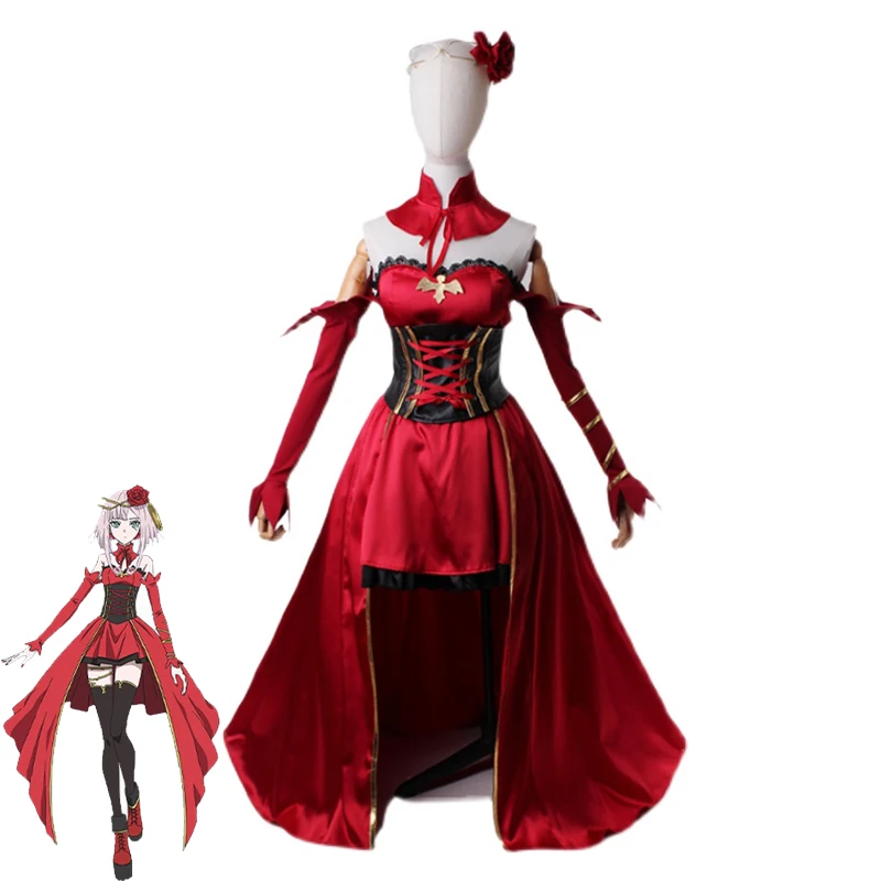 

Anime Takt Op.Destiny DESTYNY Cosplay Costume Game Suit Women Elegant Red Dress Uniform Halloween Party Role Play Outfit