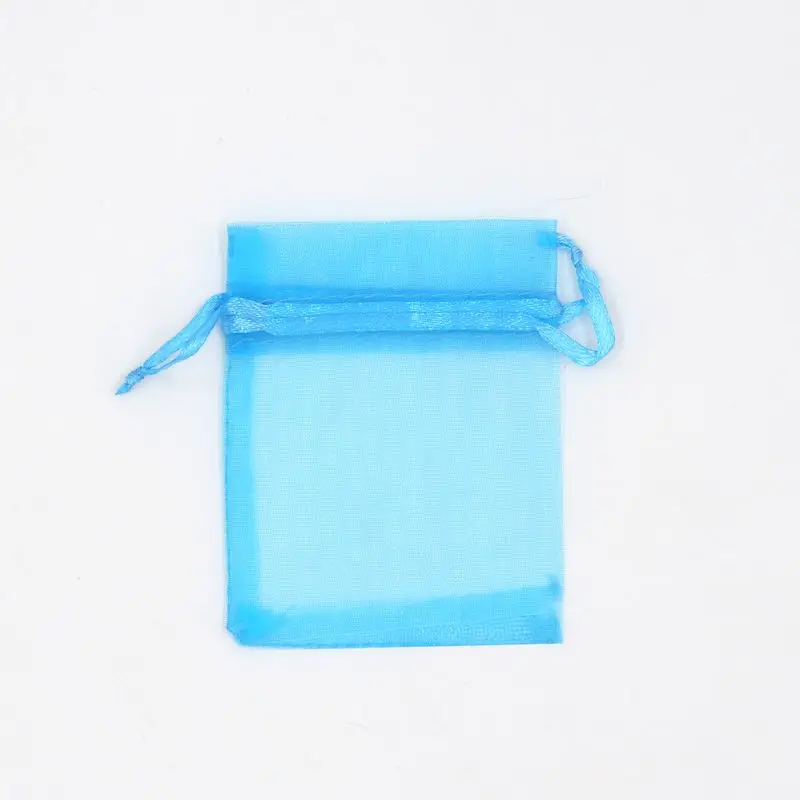 Цветная упаковка для ювелирных украшений мешочек из органзы на шнурке вечерние