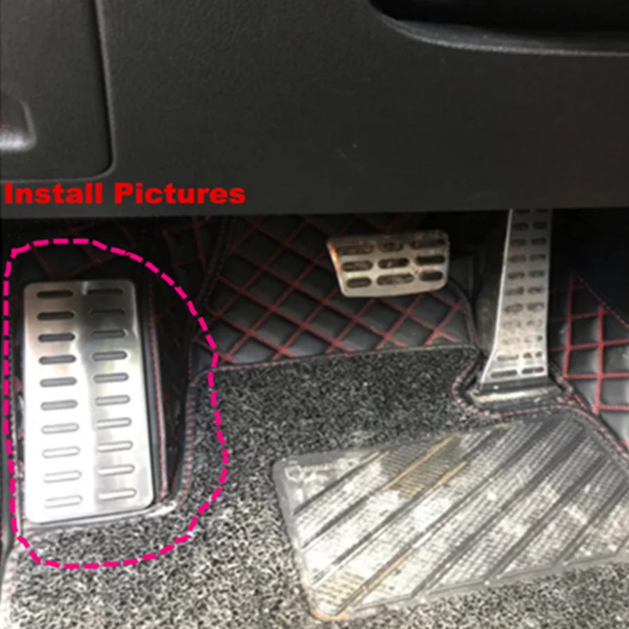 

Stainless Steel Car Footrest Foot Rest Pedal Pad With 3M Sticker Accessory For Most of Kia Hyundai