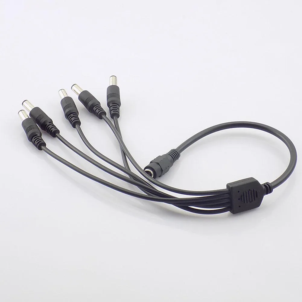 DC 12V 1 Female to 5 Male way Splitter Cable Plug Power Supply Adapter Pigtail 5.5 2.1mm for CCTV Camera led strip light J17 |
