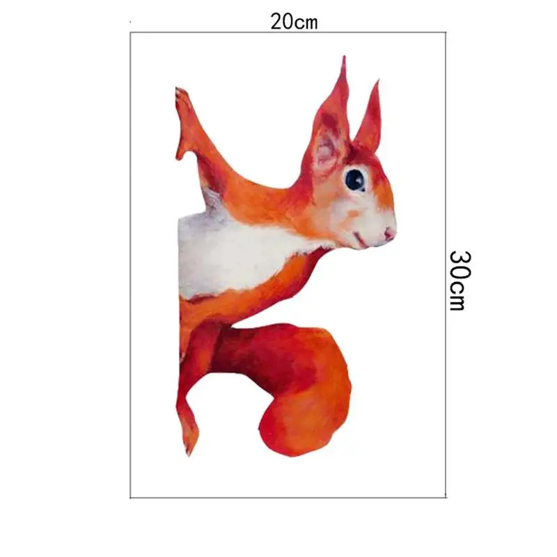 

Creative Hand Painted Artwork Peeping Squirrel Wall Decal Self Adhesive Vinyl Woodland Stickers